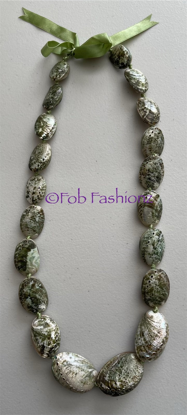 Green Shell Kukui-Style Necklace