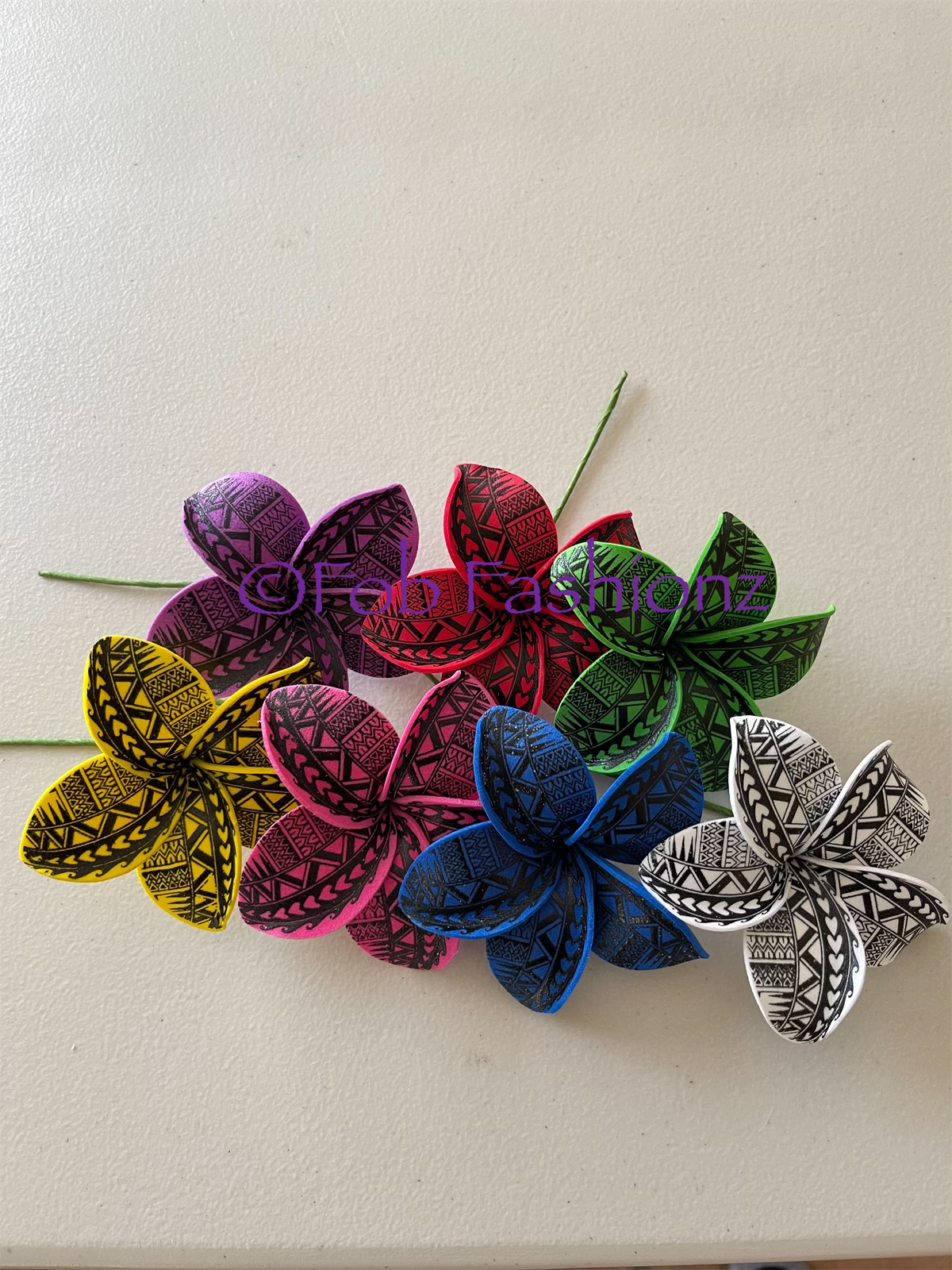 Tribal Plumeria Flower Hair Stick