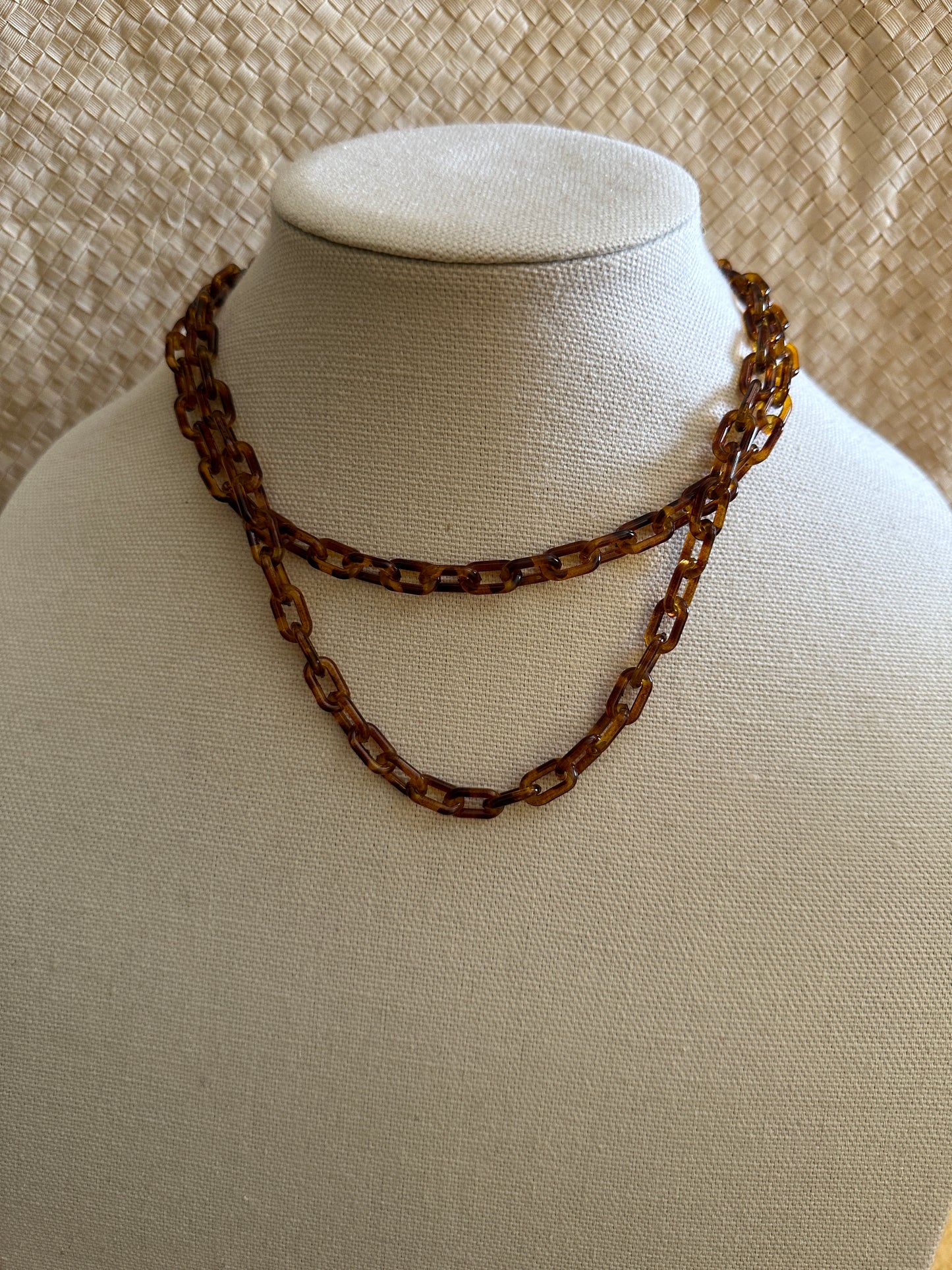 Turtle Shell  Double Link Chain Necklace