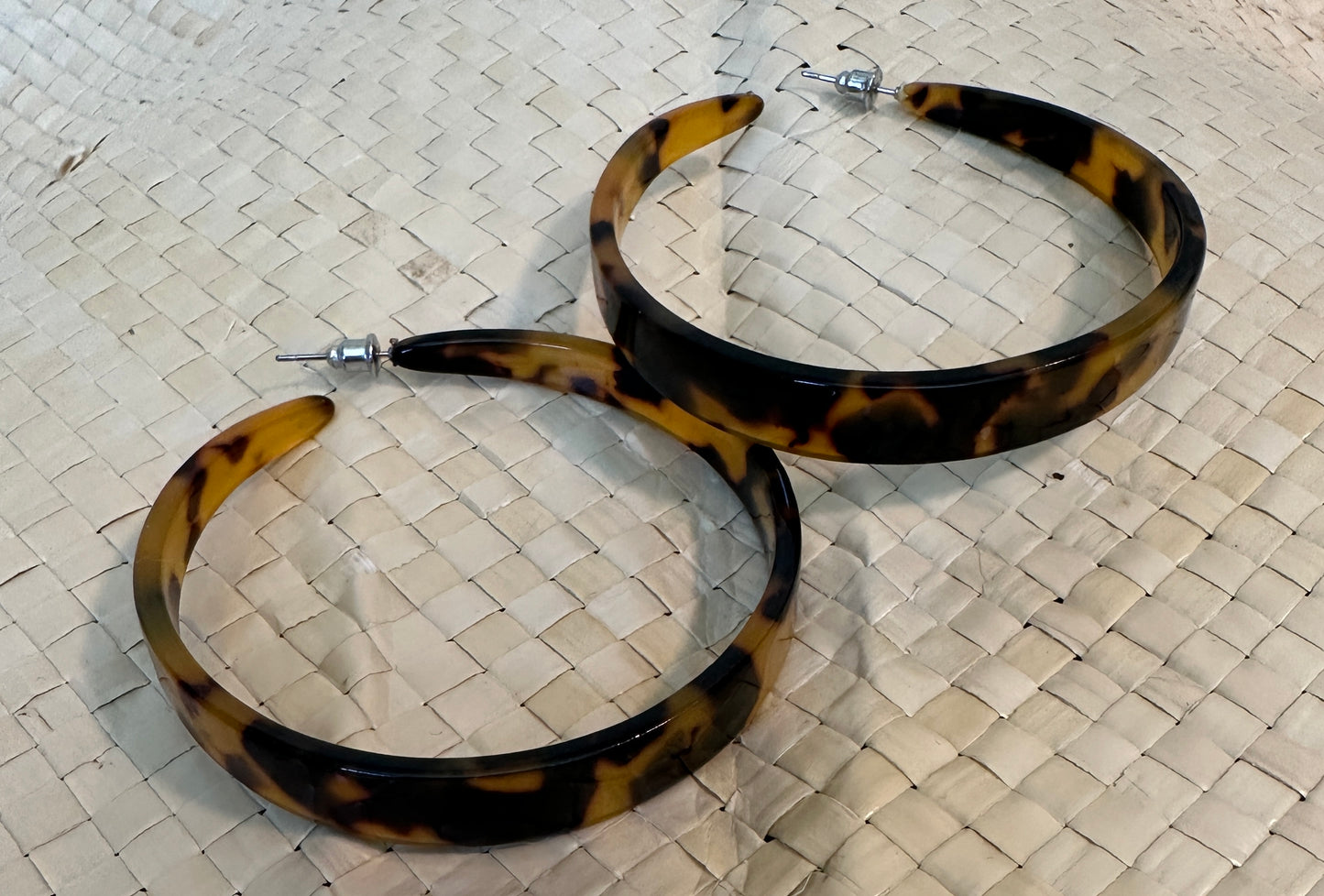 Faux Turtle shell Hoop Earrings