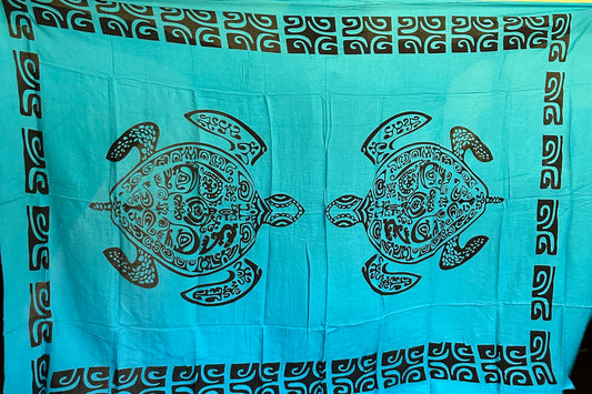 Blue Fashion Sarong with Turtle design
