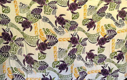 Purple/Green Turtle Fashion Sarong