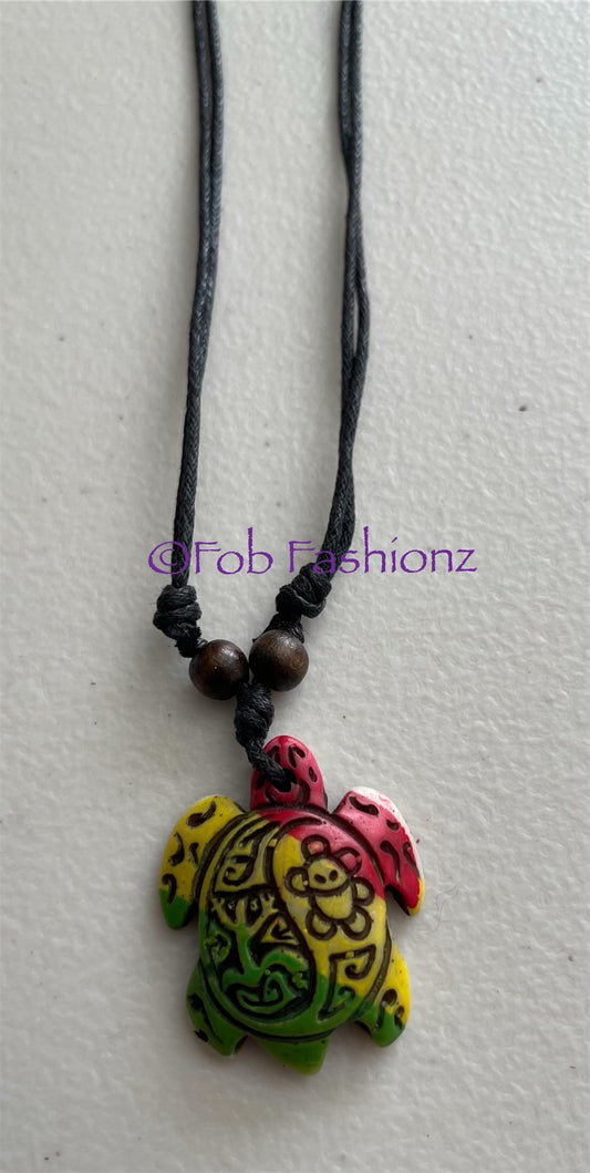 Rasta Turtle Necklace