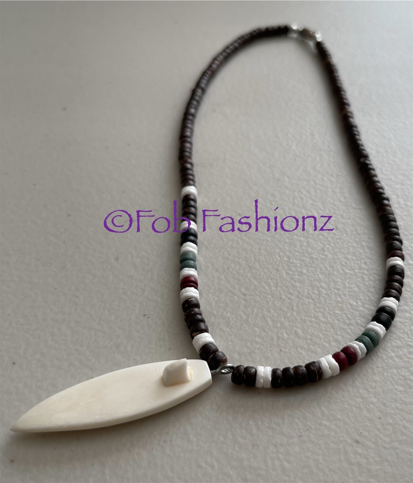 White Surfboard Necklace