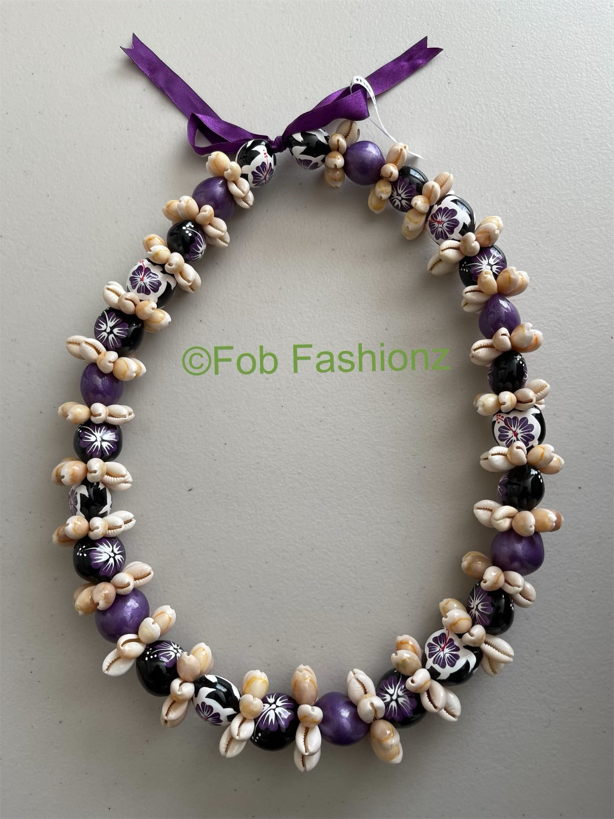 Purple Kukui Nut Necklace