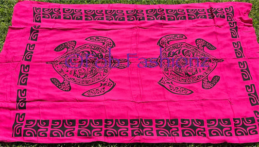 Pink Fashion Sarong w/Turtle Design