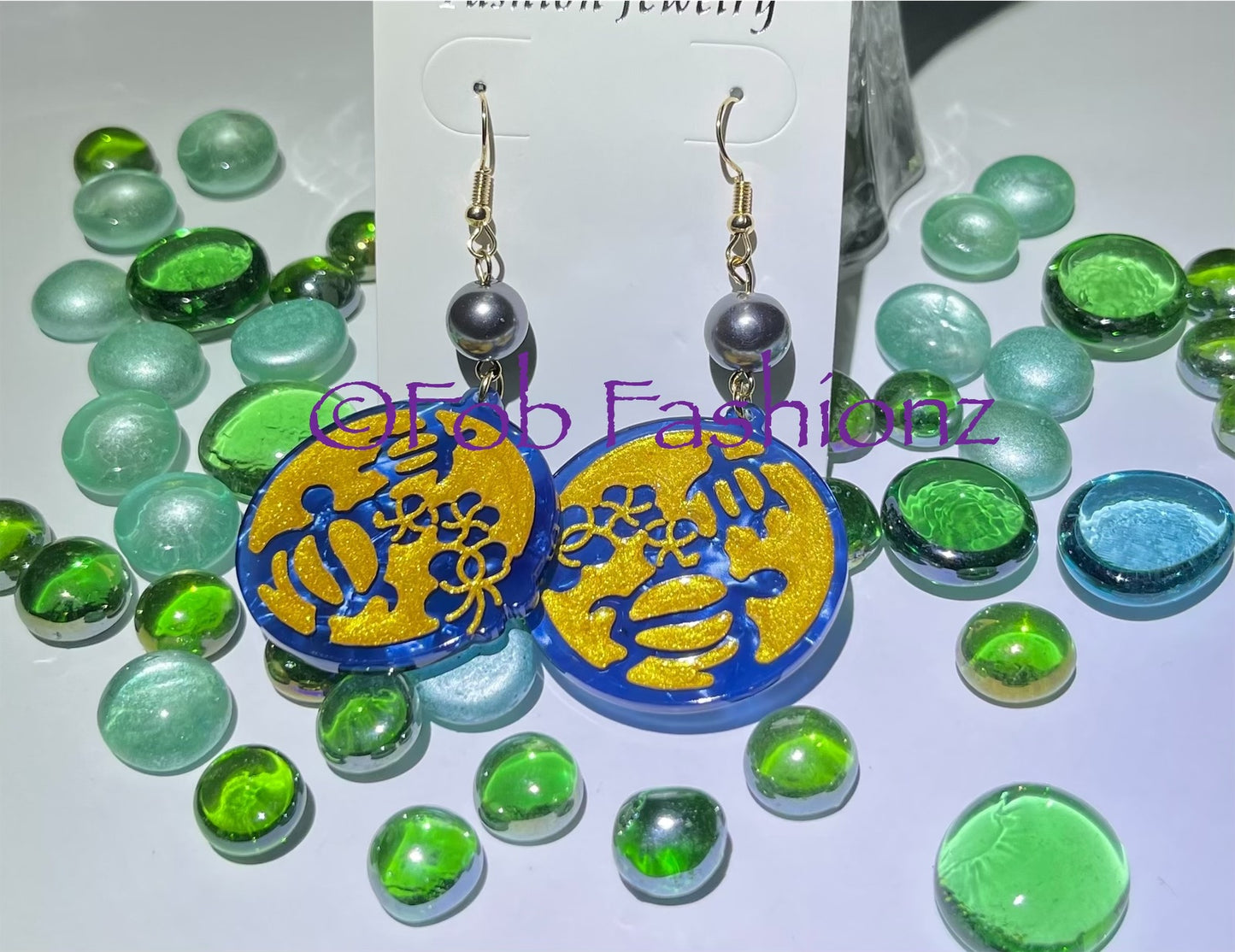 Round Turtle Earrings