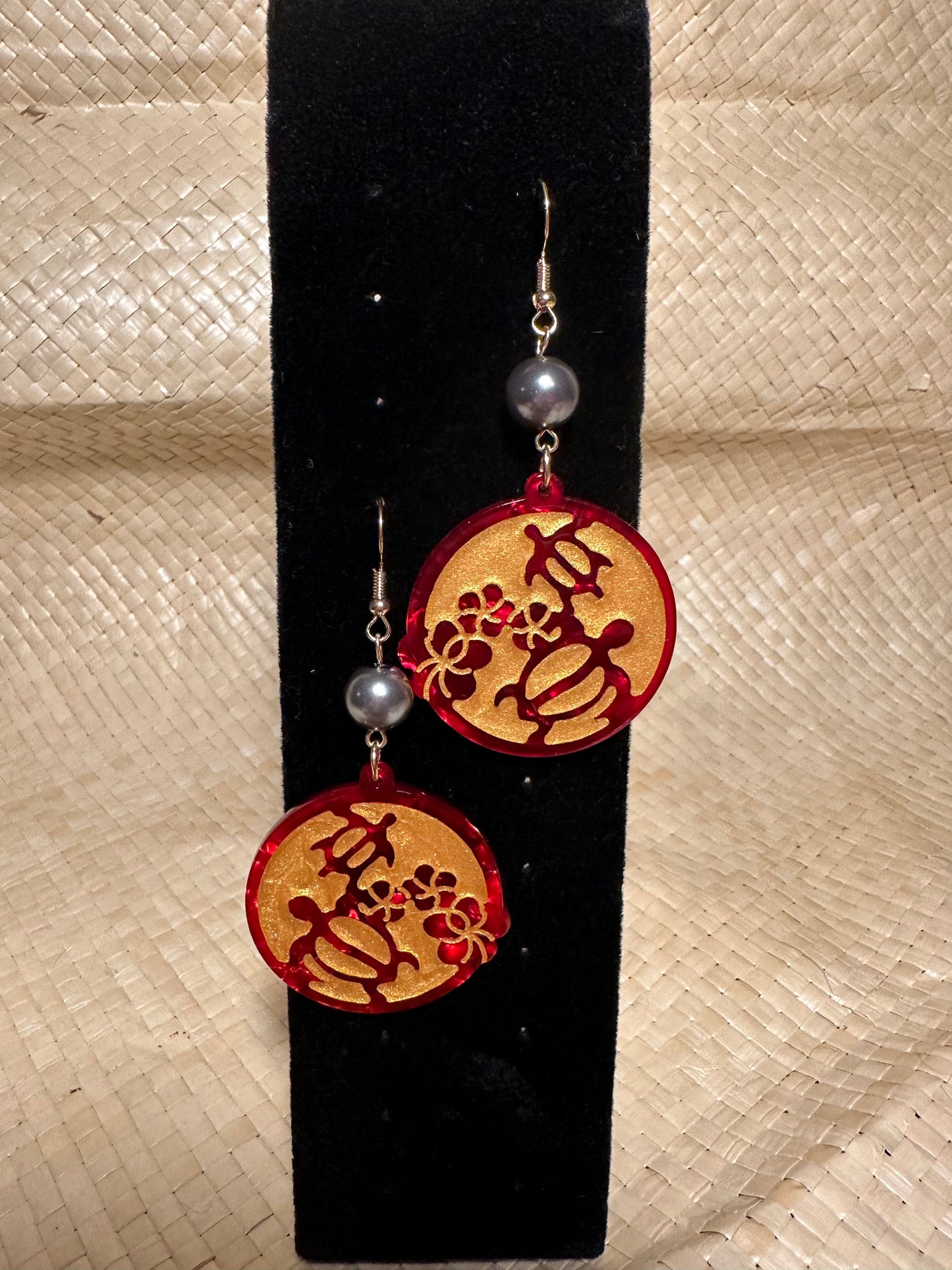 Round Turtle Earrings