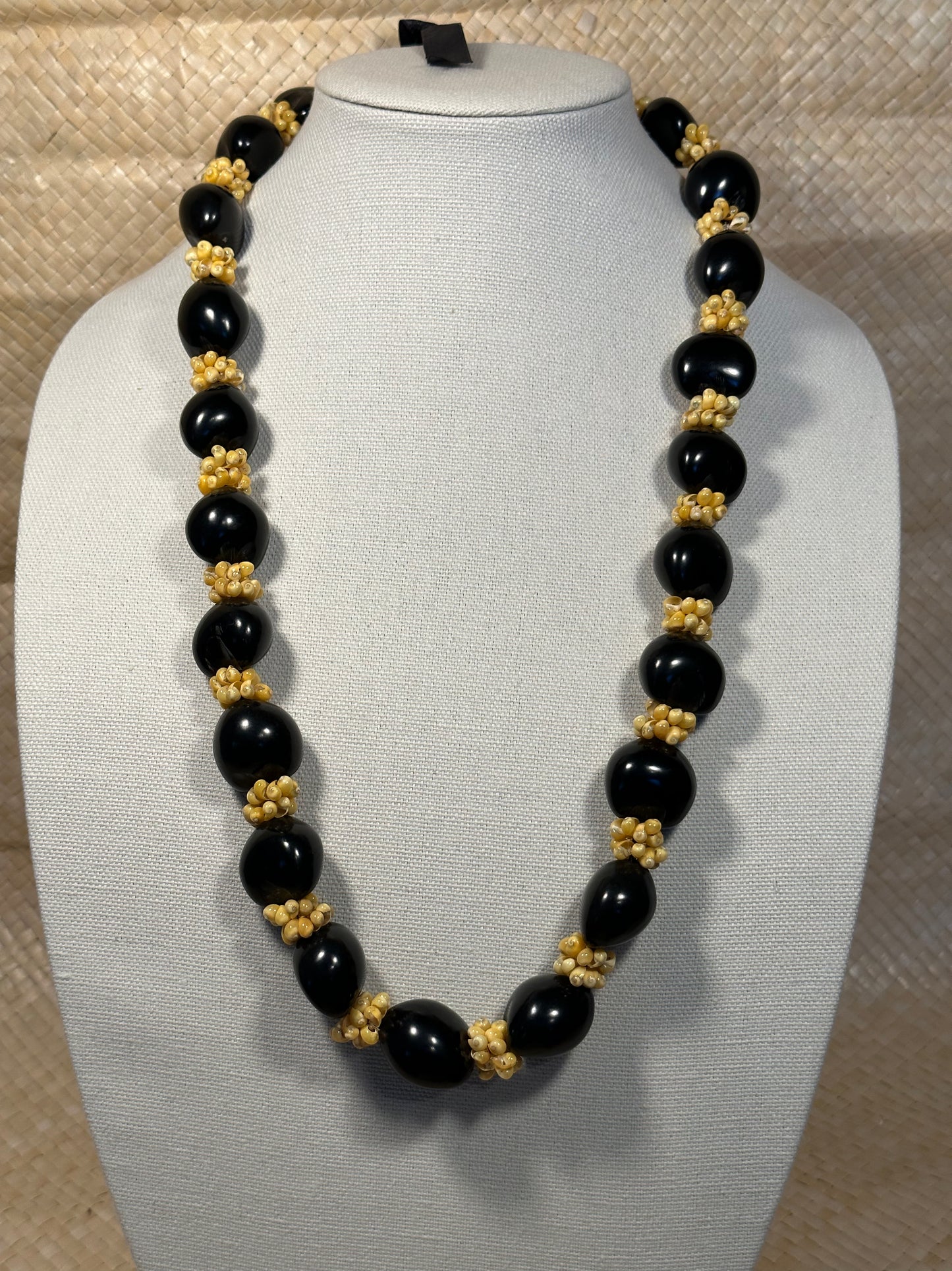 Black Kukui Nut Necklace