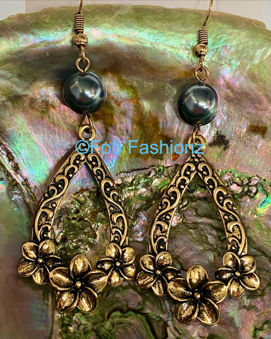 Teardrop Flower Earrings