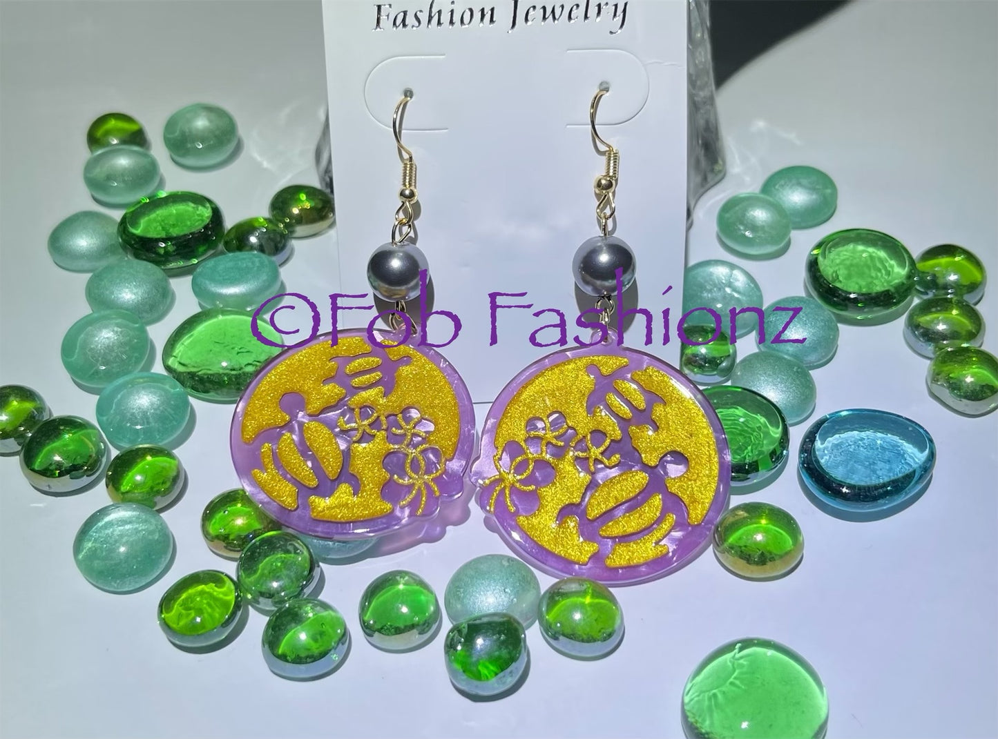 Round Turtle Earrings