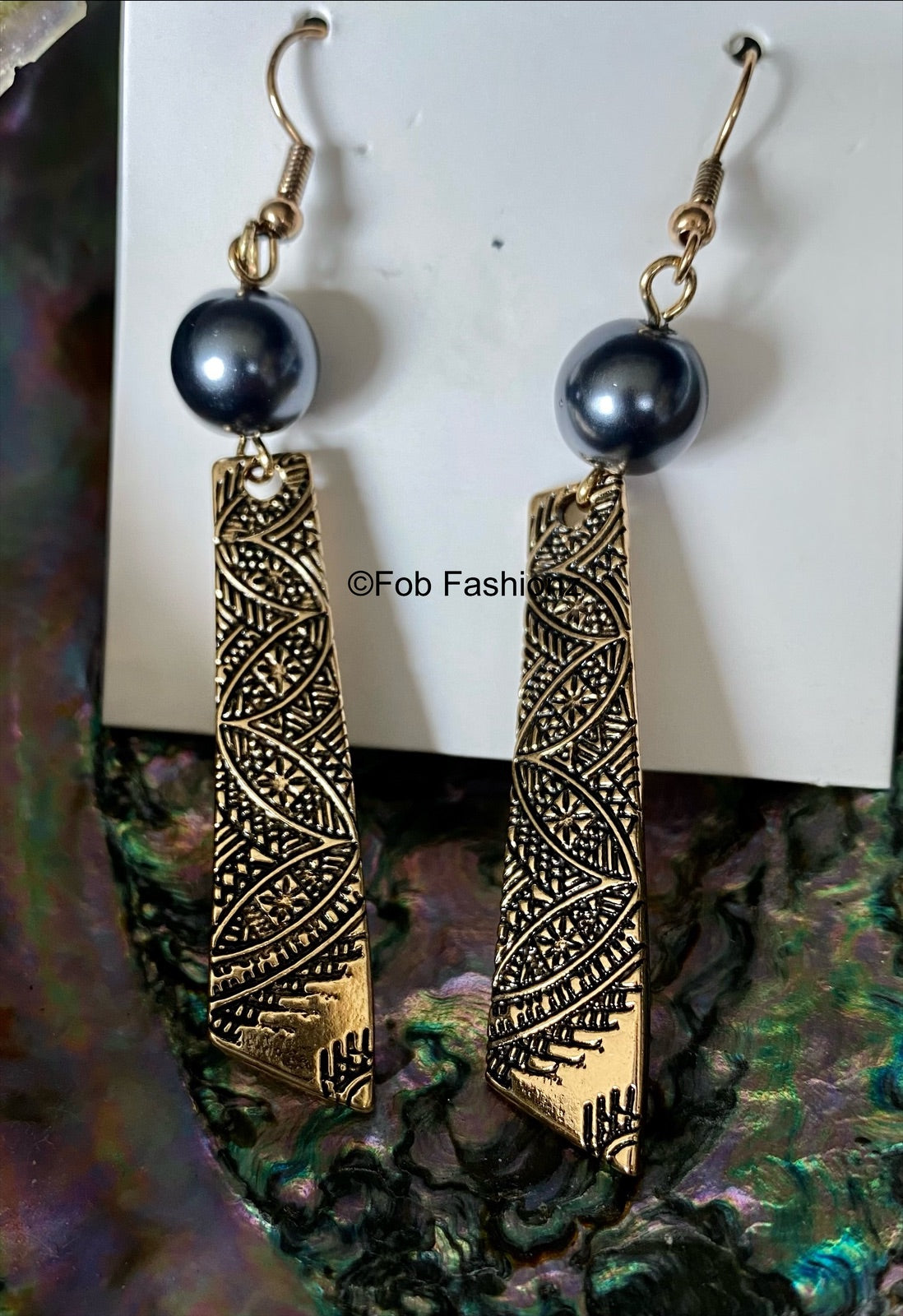 Rectangular Kupesi Tribal Earrings