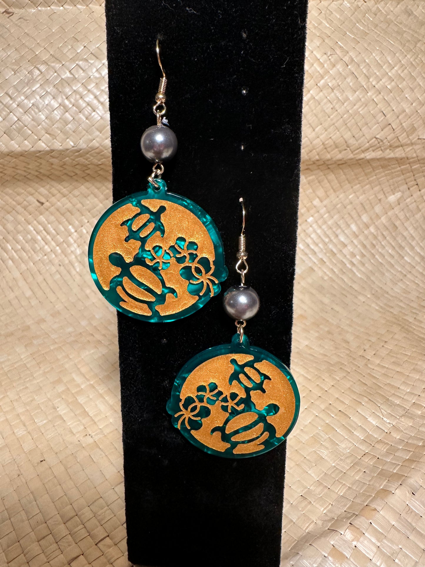 Round Turtle Earrings