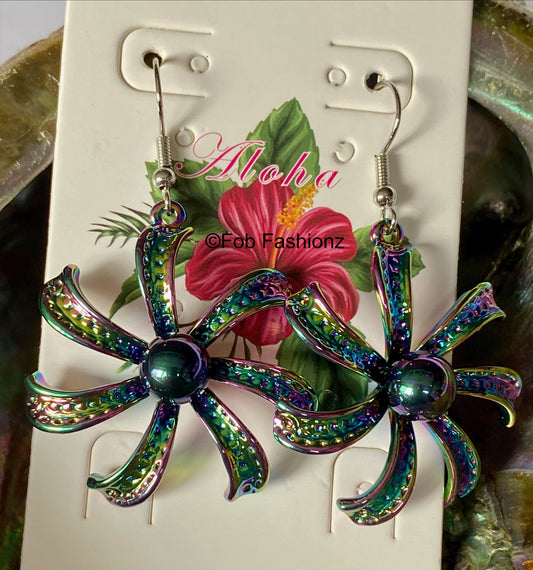 Abalone Tiare Flower Earrings