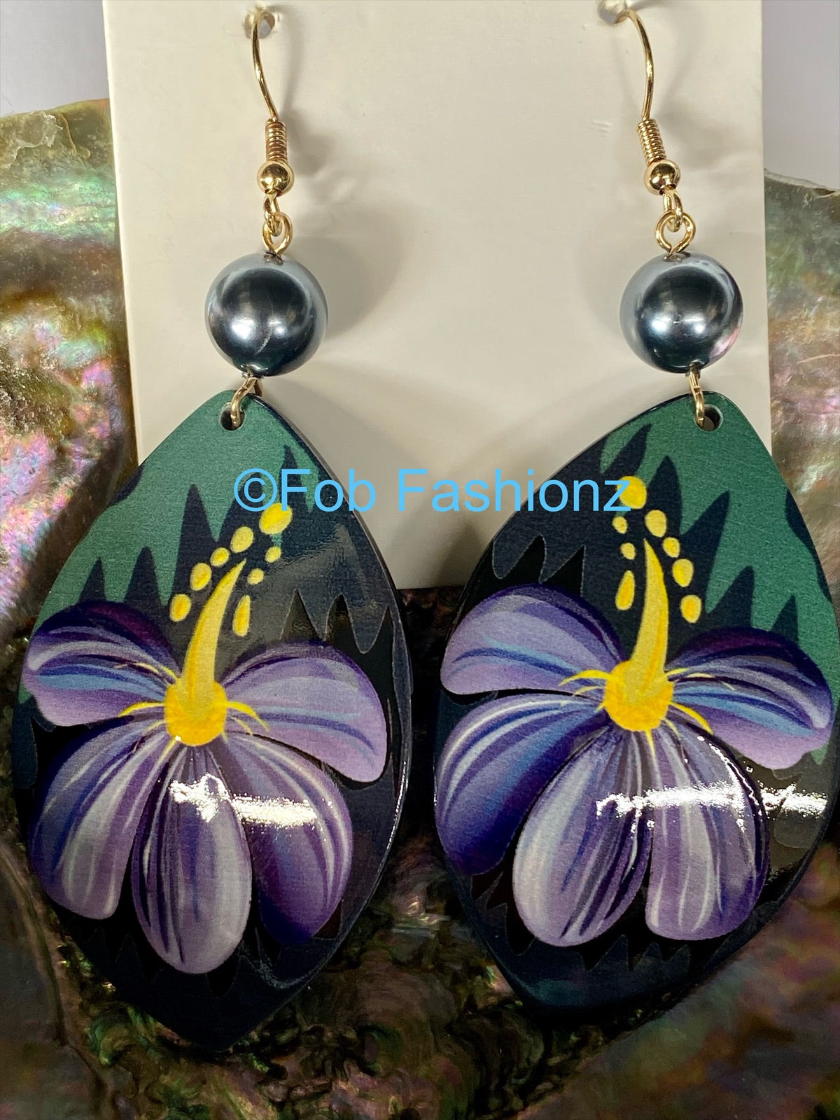 Purple Flower Earrings