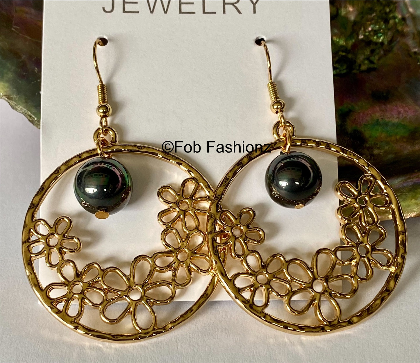 Round Flower Earrings