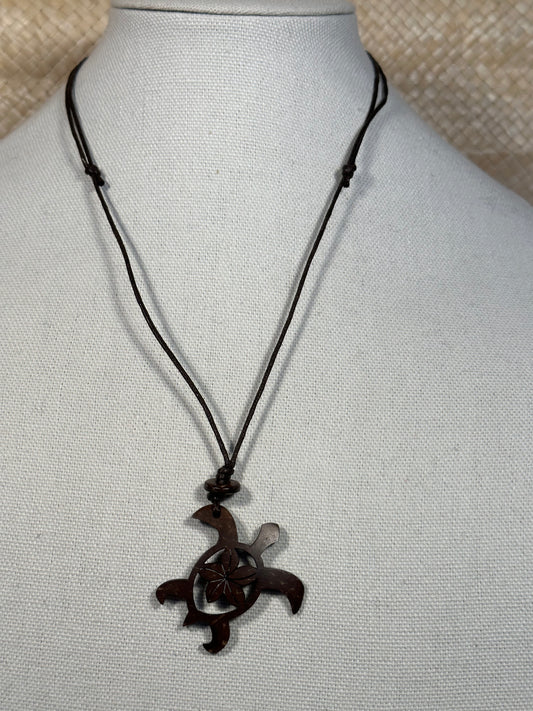 Coconut Shell Turtle Necklace
