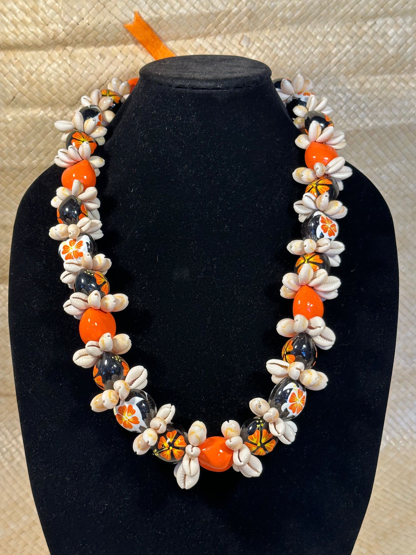 Orange Kukui Nut Necklace