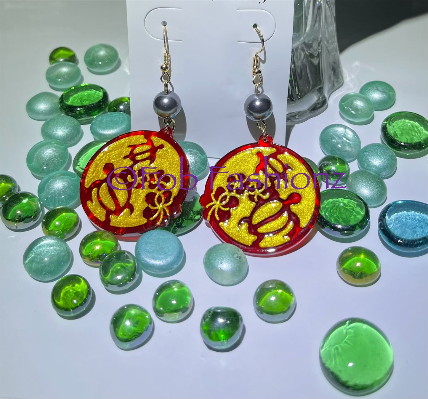 Round Turtle Earrings