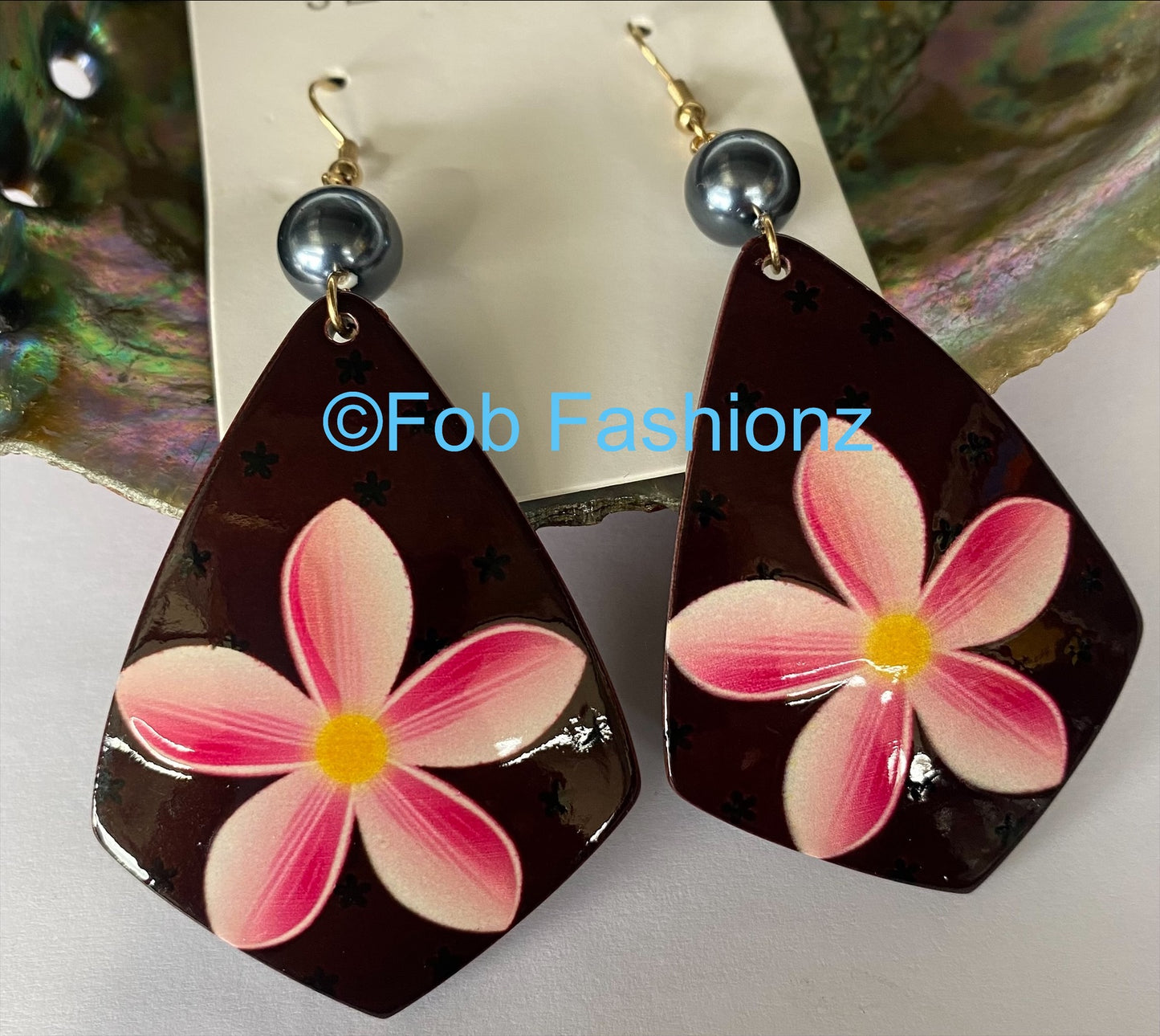 Pink Flower Earrings