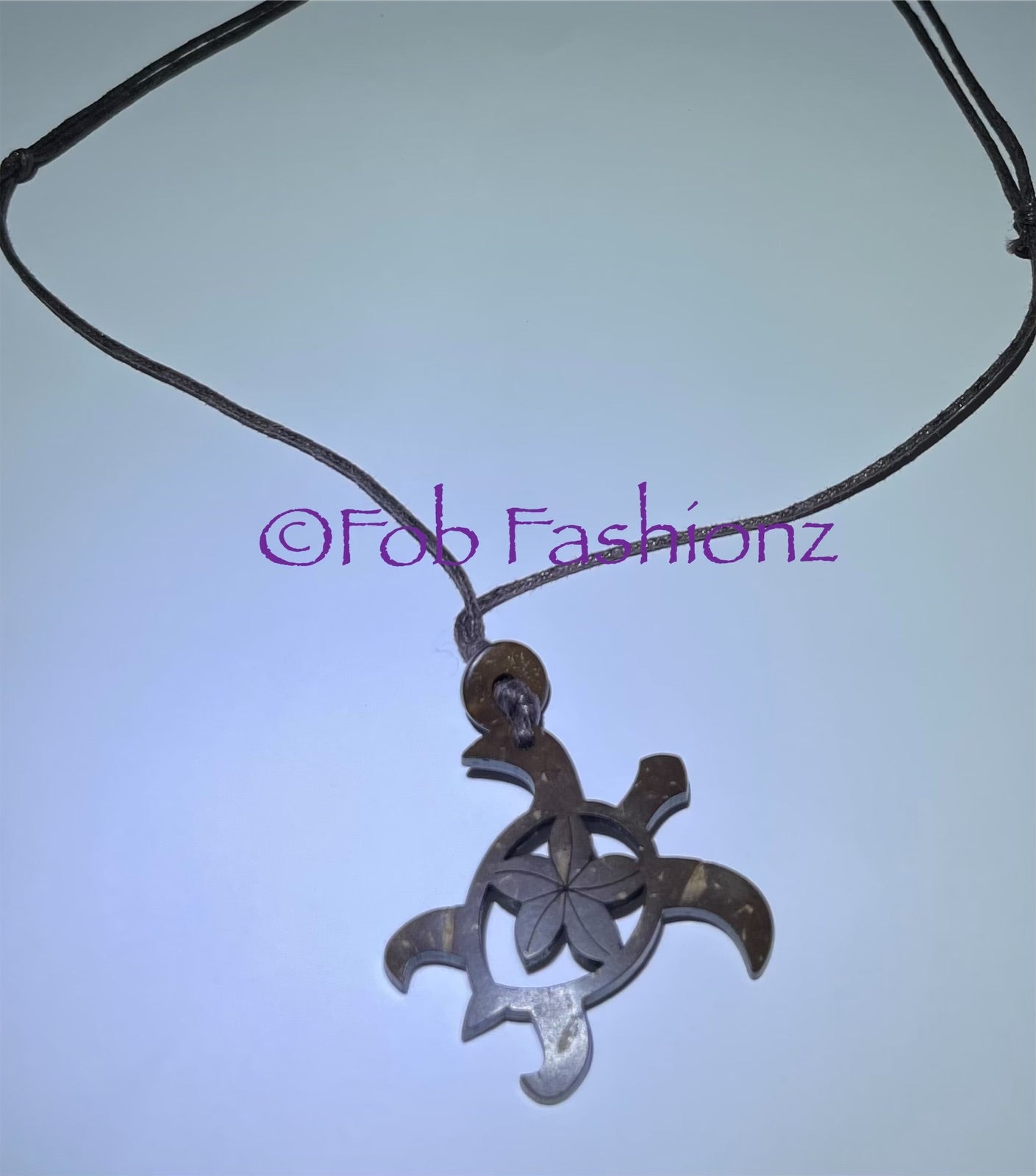 Coconut Shell Turtle Necklace