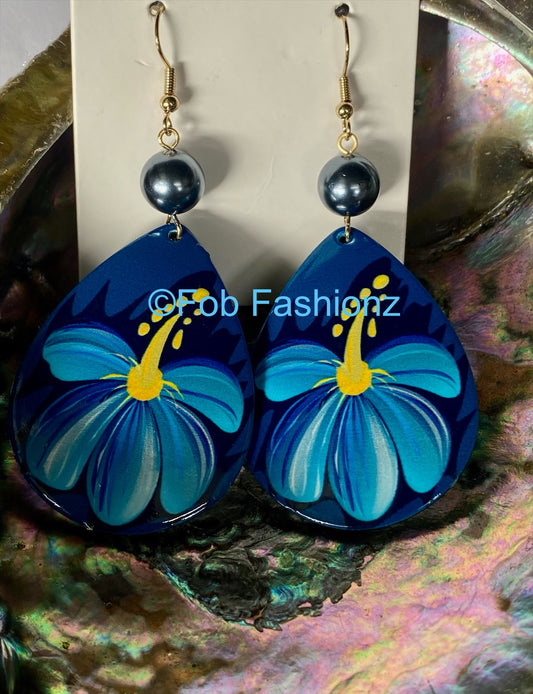 Blue Flower Earrings